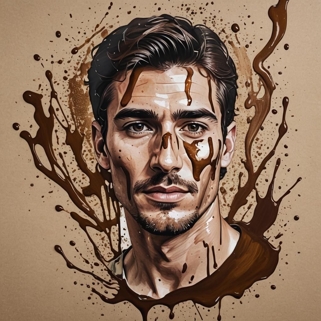 Coffee Spill Portrait of a Man