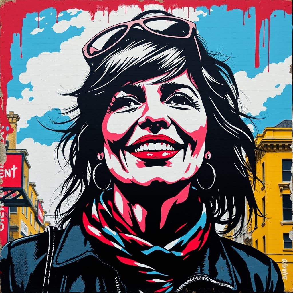 Woman Leaps from Poverty to Wealth, Banksy Style