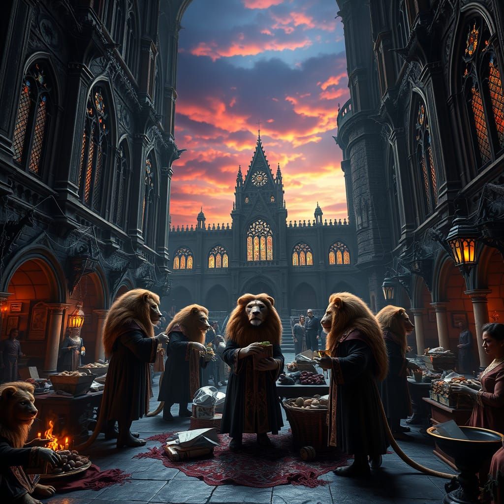 Gothic Lions Bring Hope to Dracula Castle