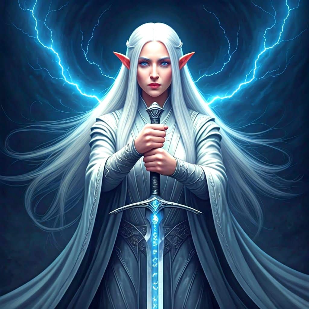 Epic Elf in Lightning Storm Cinematic Still