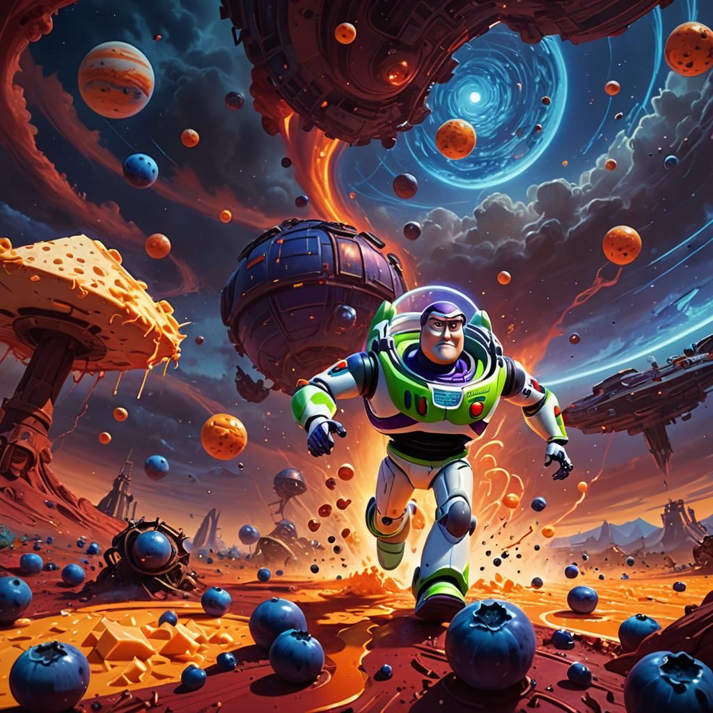 Buzz Lightyear's Chase on Jupiter: A Sci-Fi Concept Art