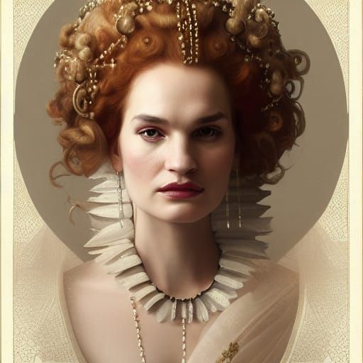 Lily James as Queen Elizabeth I Portrait