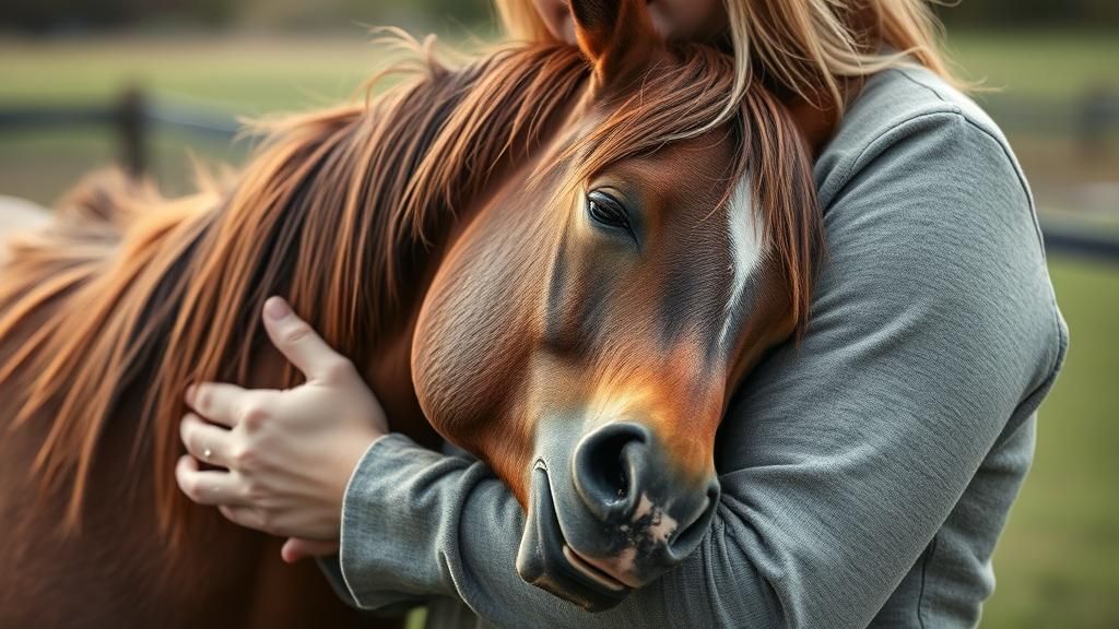 Horse Sleeps Safely in Human's Arms