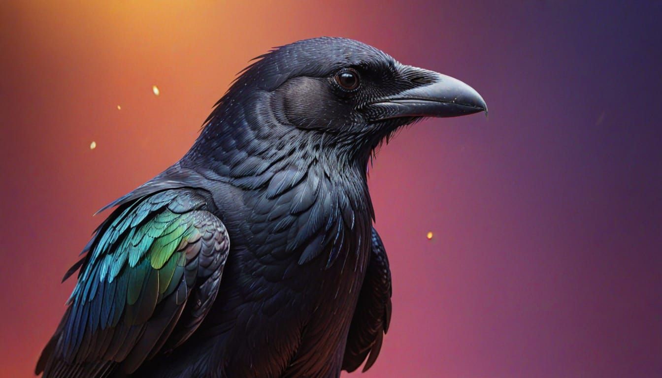 Vibrant Sunda Crow in Splash Art Style