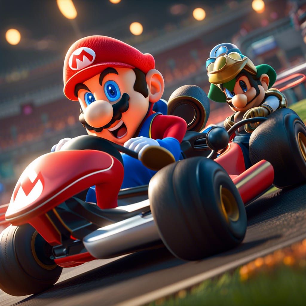 Mario Kart Scene in 3D Game Style