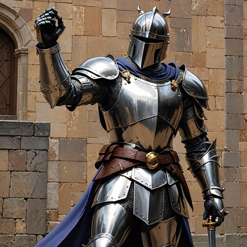 Knight Posing in Manga Style