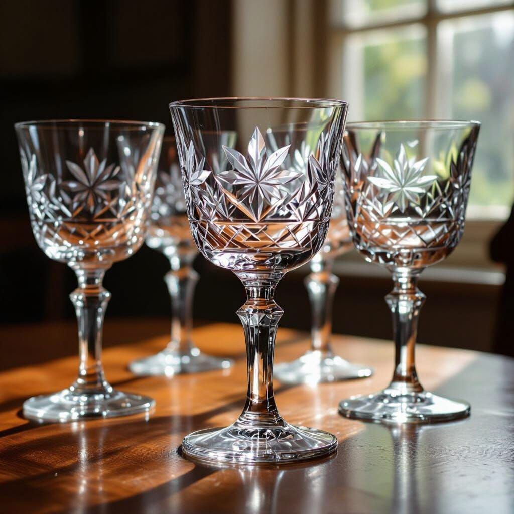 Elegant 18th Century Crystal Drinking Glasses