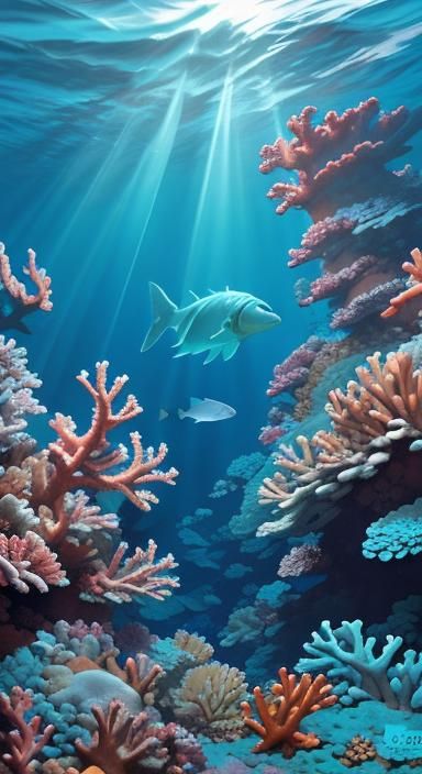 Underwater Paradise: Diver Explores Vibrant Coral Reef