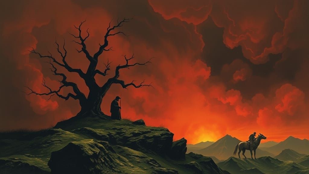 Dark Fantasy Realm in Hellish Aesthetic