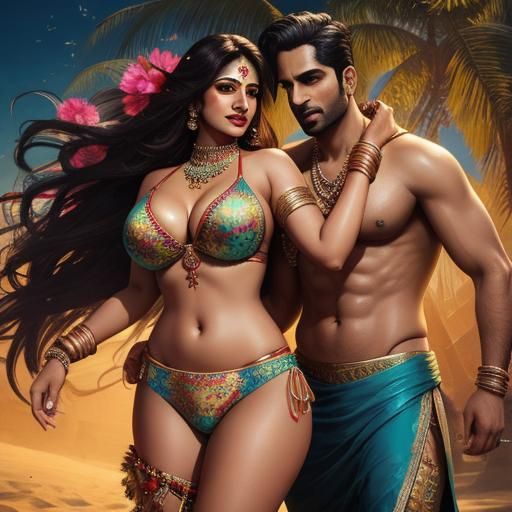 Hyperrealistic Bikini Image in Splash Art Style