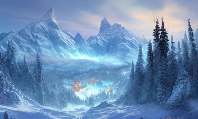 Fantasy Kingdom of Anchorage with Snow Castles