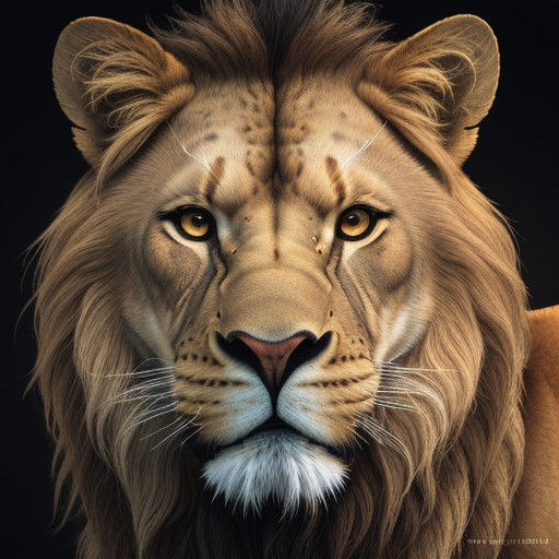Majestic Lion in Hyperrealistic Concept Art