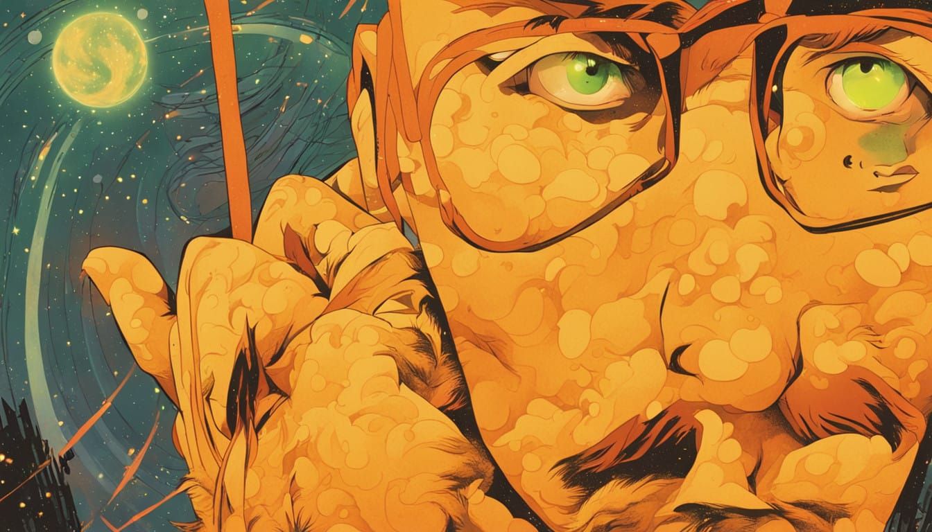 Galactic Girl in Cosmic Comic Book Scene