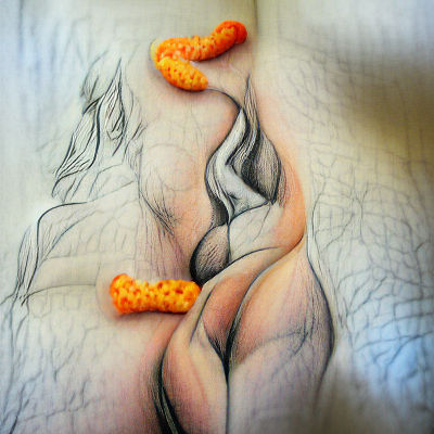 Pencil Sketch of a Cheetos Bag