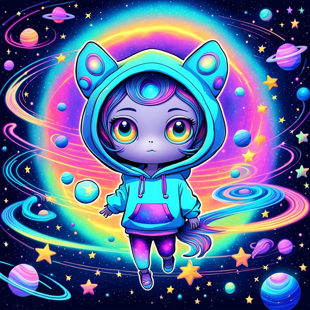 Cute alien chibi girl