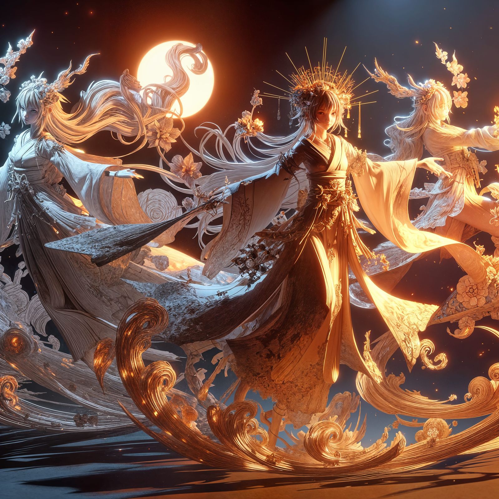 Anime Flames of Truth in 3D Concept Art