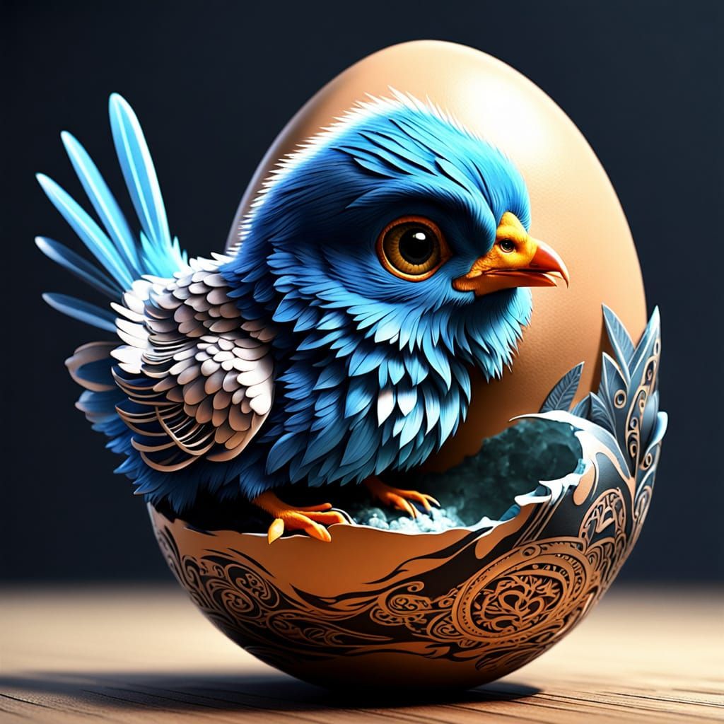 3D Chick Hatching: A Dynamic Digital Portrait