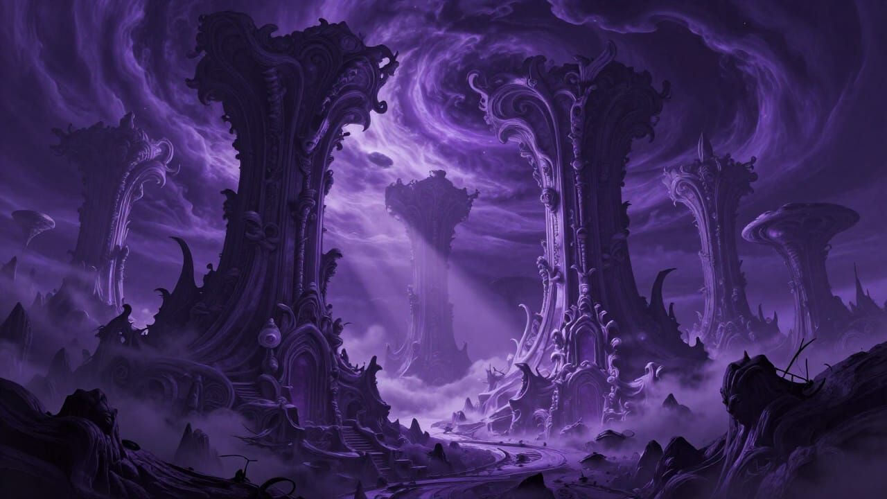 Baroque Alien World in Opulent Purple Tones