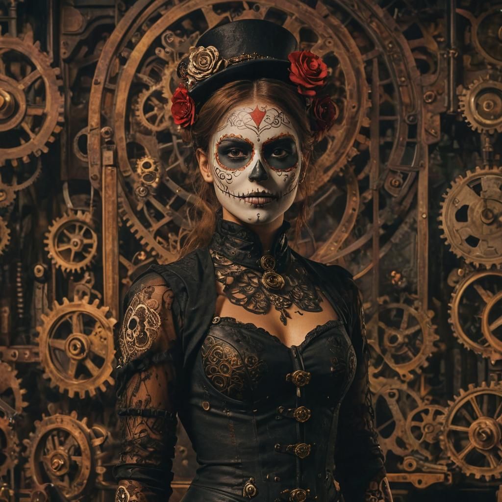 Steampunk Día de los Muertos Concept Art