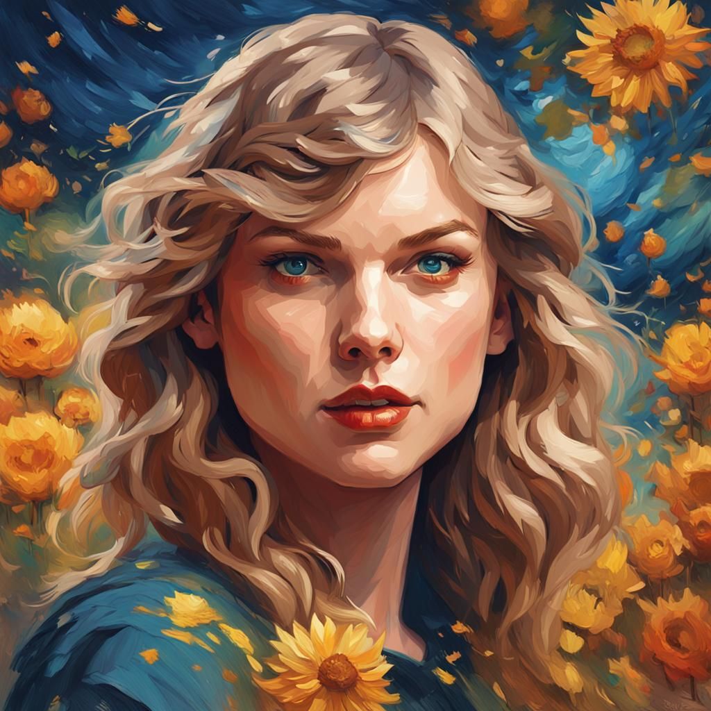 Taylor Swift as Van Gogh-Style Portrait