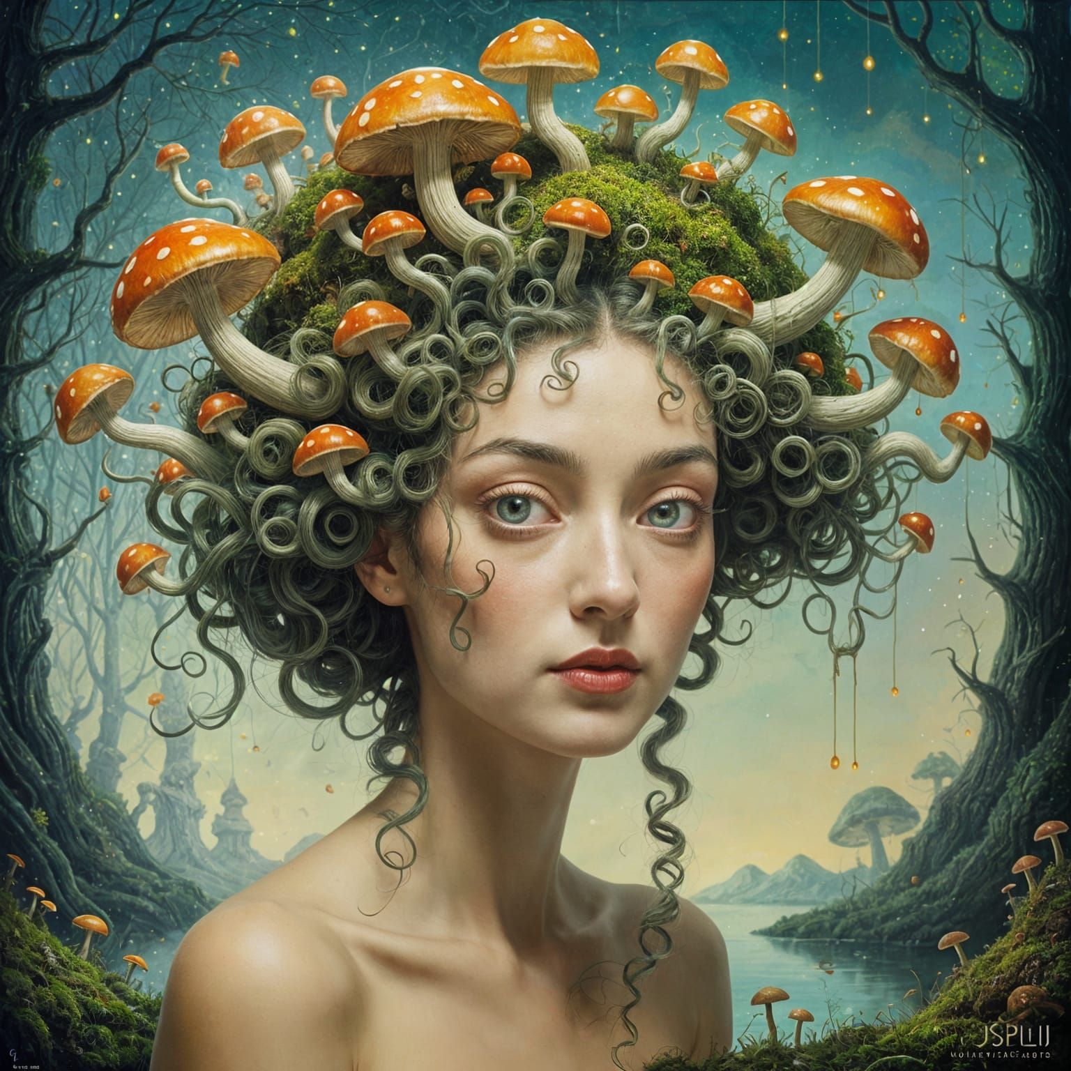 Mushrooms garden hair