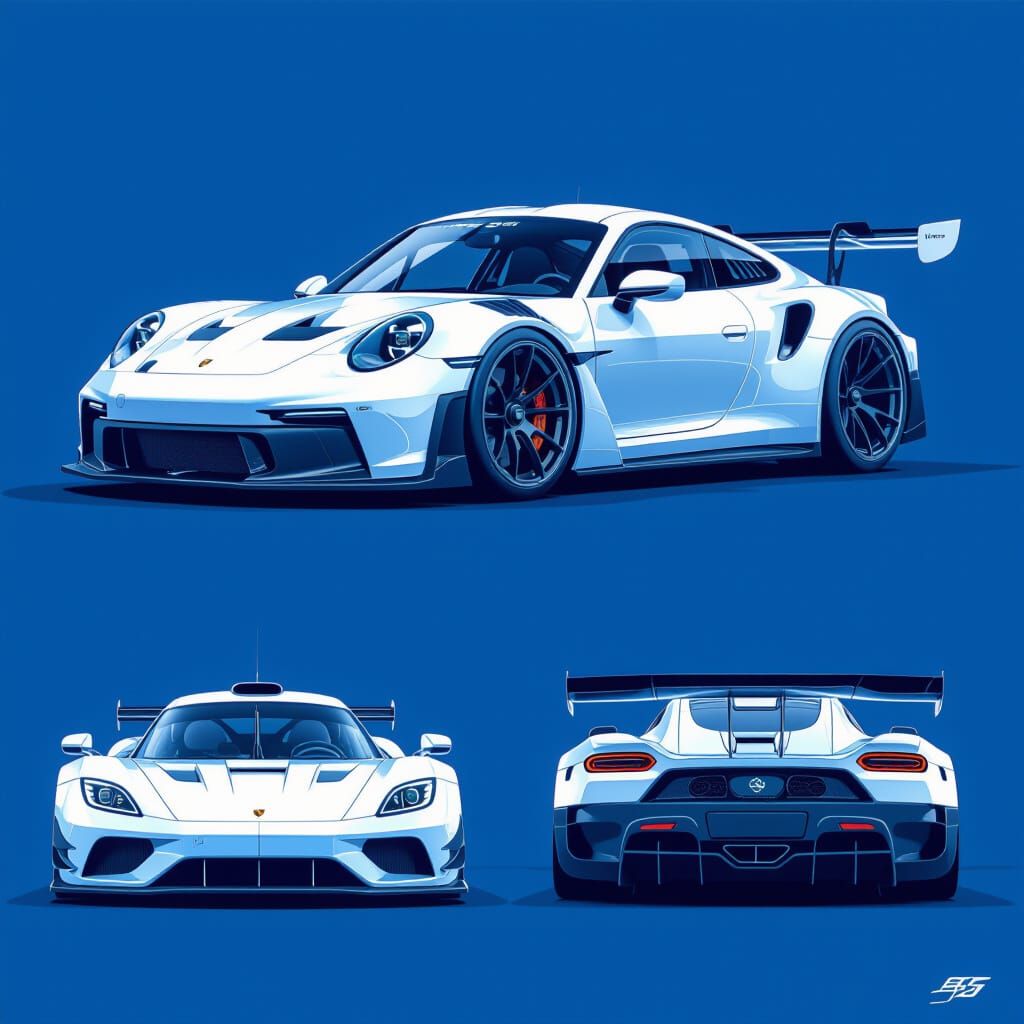 Futuristic Track Car Blueprint in Hyperrealistic Concept Art