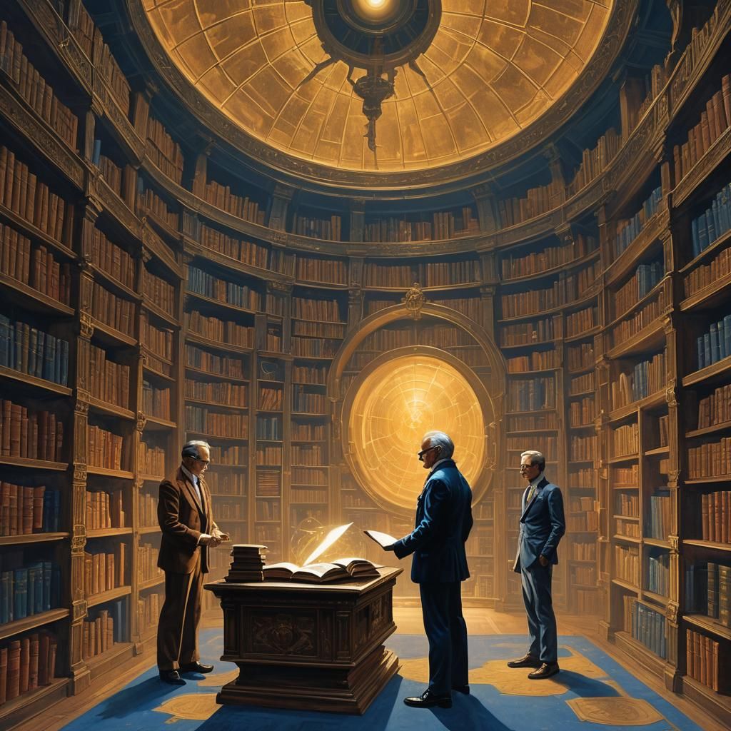 Skinner and Hayes in Fantasy Library, Frazetta Style