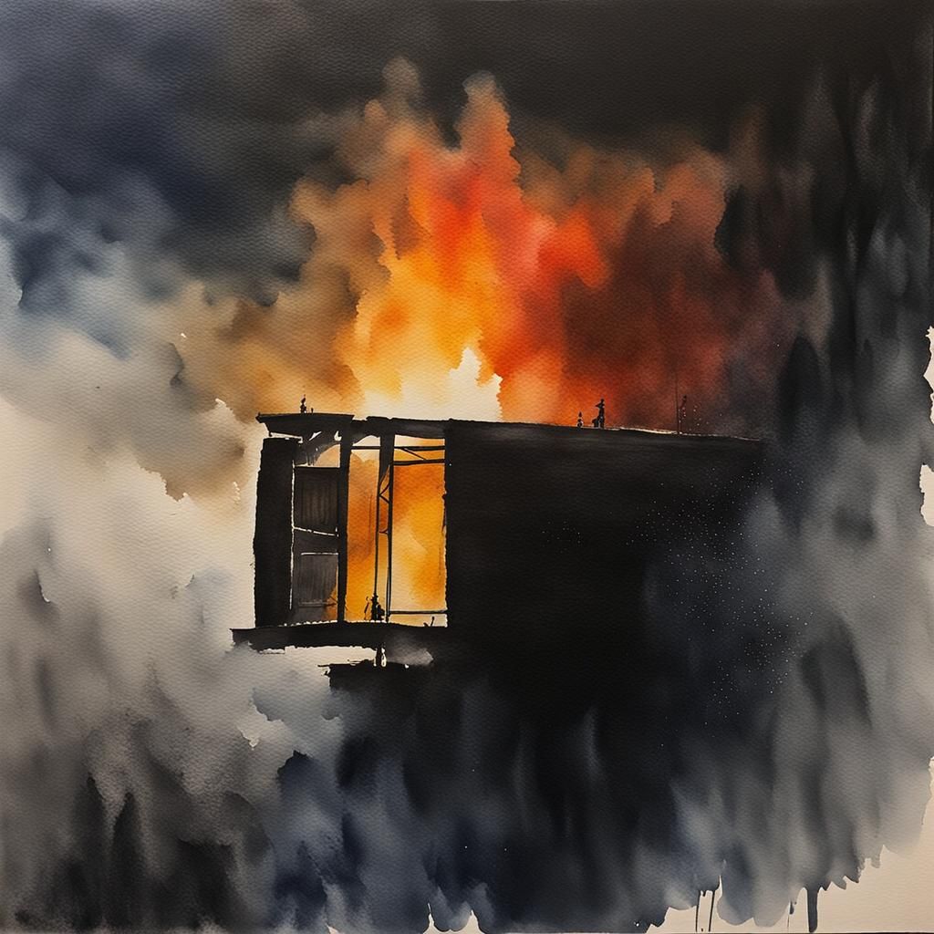 Dark Moody Watercolor Painting in International Gothic Style