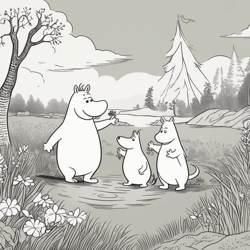 AI Generated Image of the Moomins