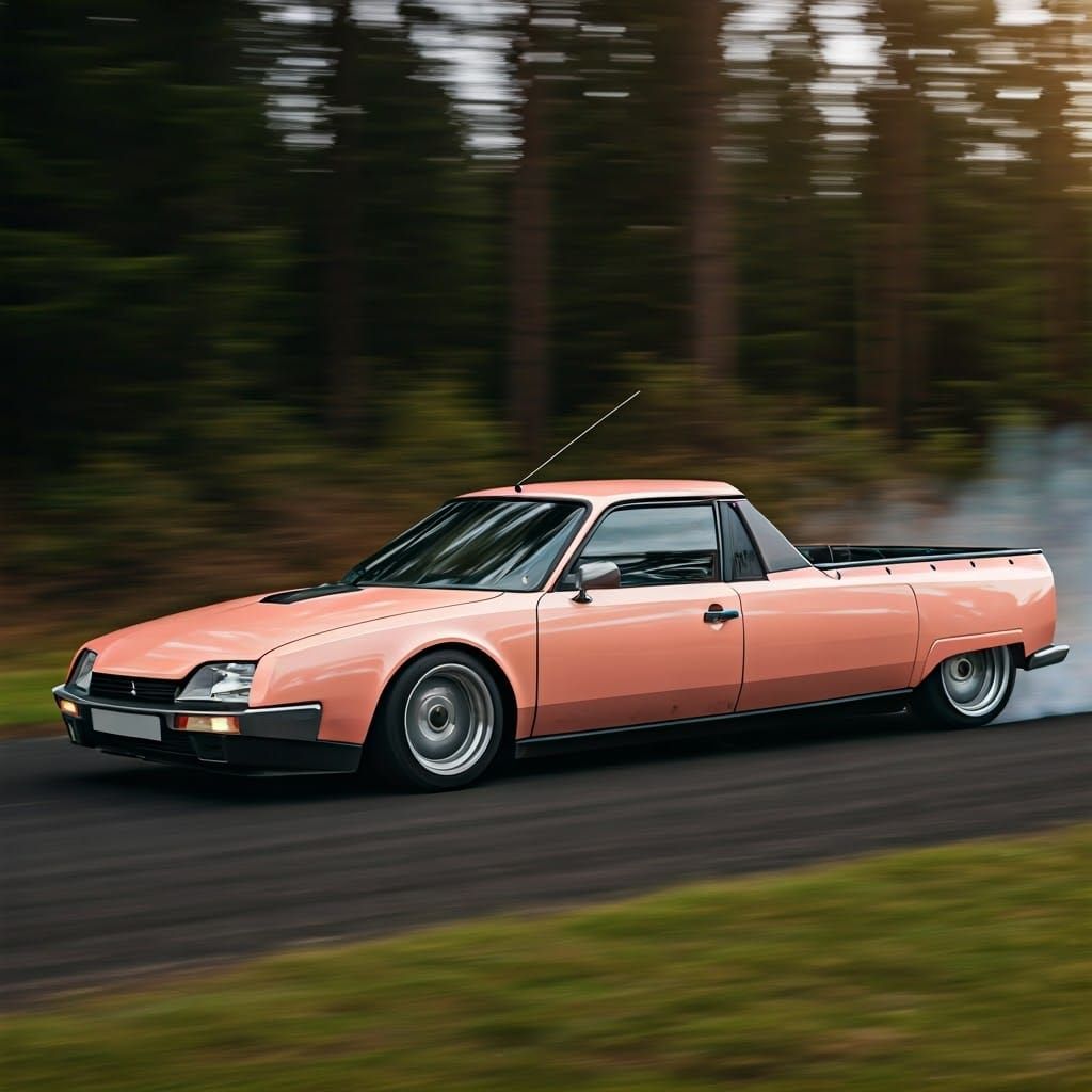 Epic Citroën CX Coupé Pick-up in Cinematic Film Still
