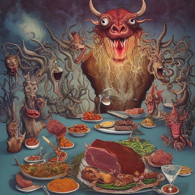 Gourmet Chef: Surreal Whimsical Fantasy Horror Art