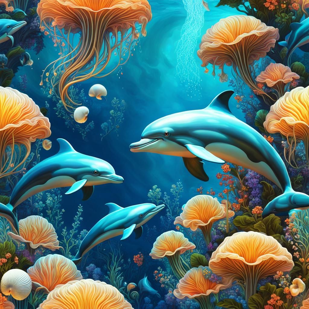 Floral Marine Fantasy: Mandelbulb Concept Art