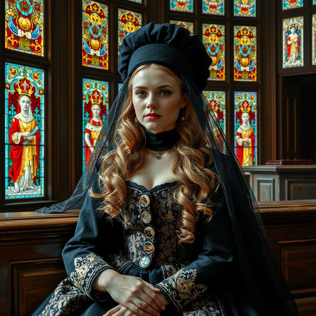 Tsarina Eudoxia Portrait in Art Nouveau Style