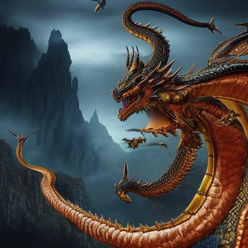 Epic Gem Dragon in Digital Matte Painting