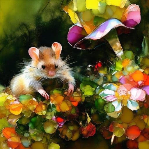 Dormouse Revelation in Autochrome Alcohol Ink Style
