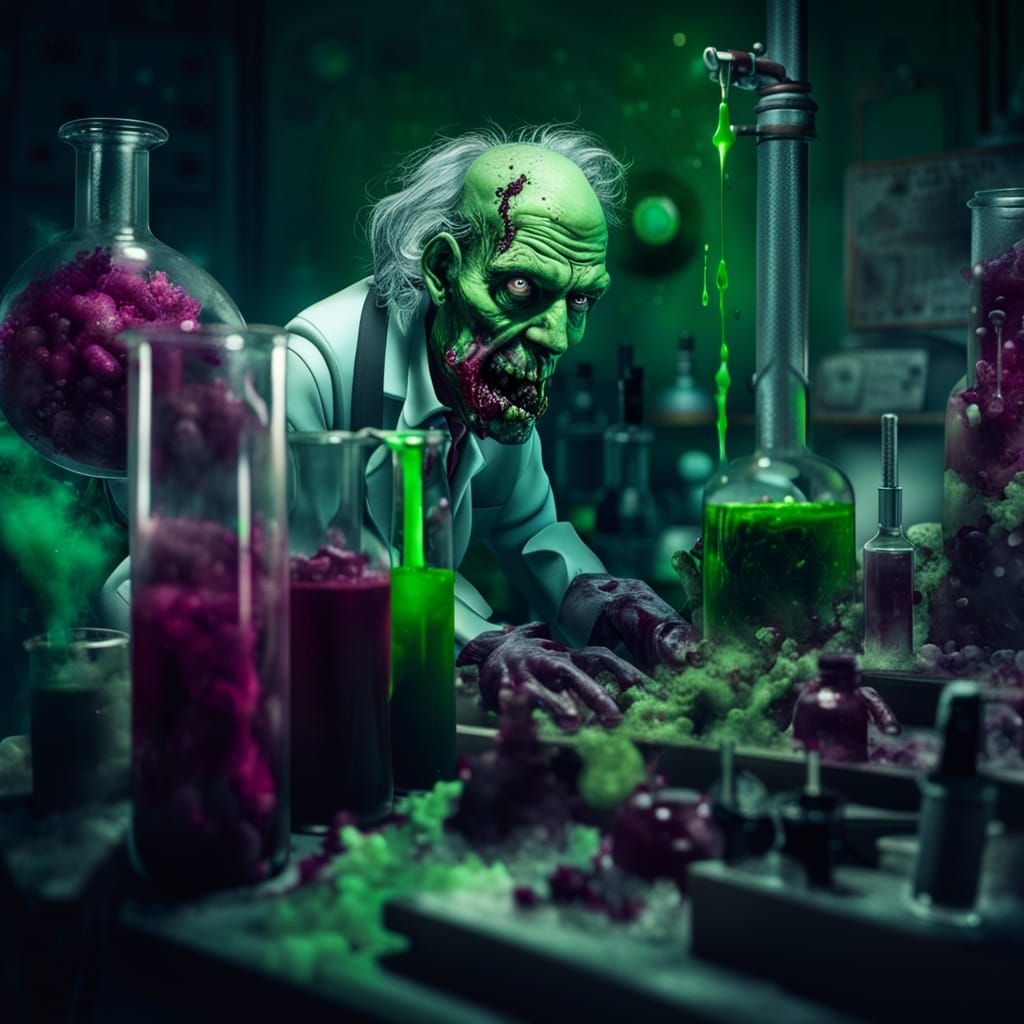 Zombie Corps and Scientist in Chemistry Lab
