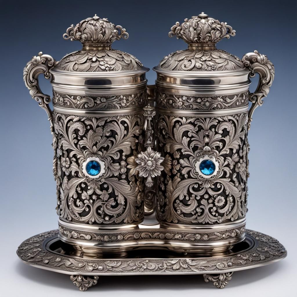 Russian Imperial Silver Punch Set