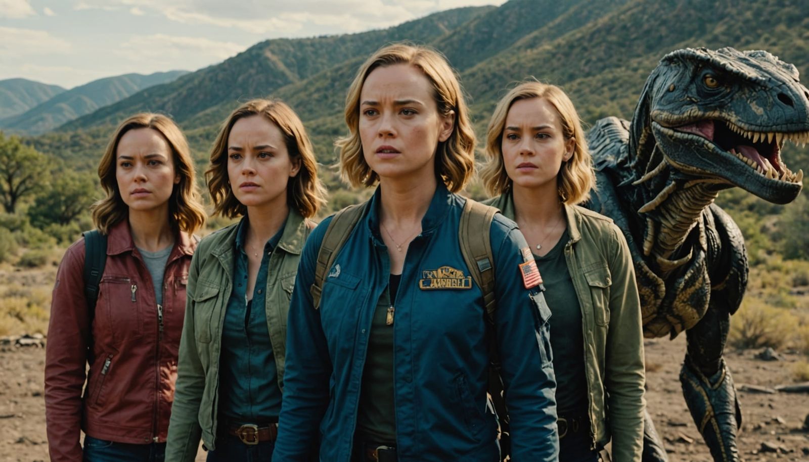 Actresses in a Cinematic Film Still with Film Grain and Vign...