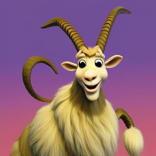 Pixar-Style Goat in 3D Digital Art