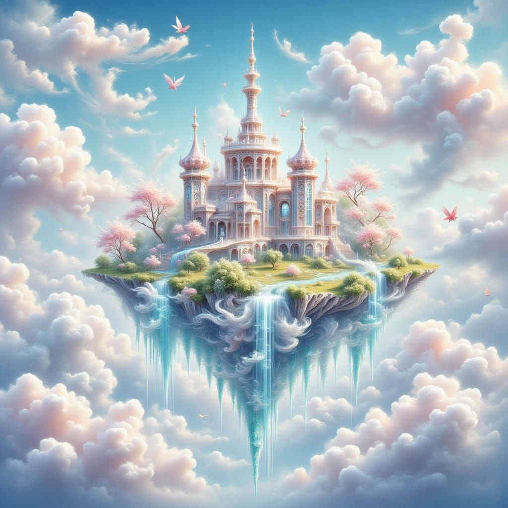 Ethereal Pearl Palace in the Sky
