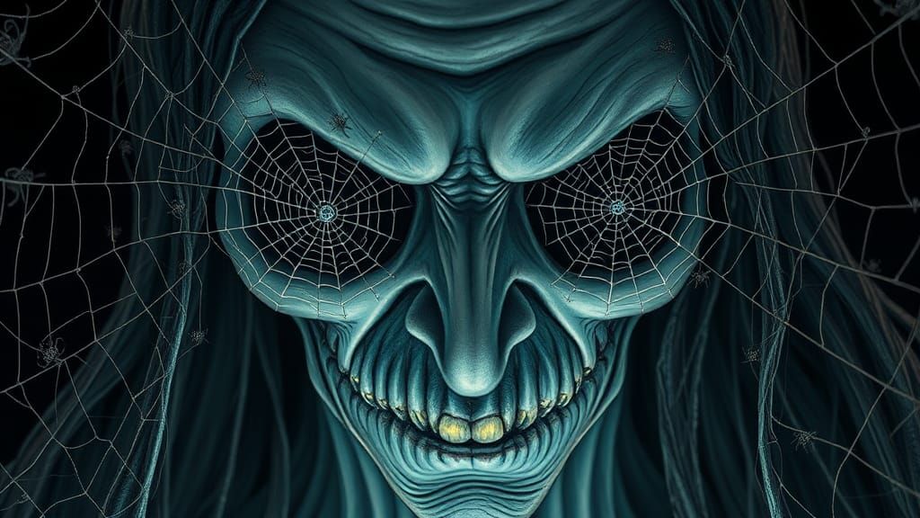 Pagan Figure with Spider Eyes, a Surrealist Image