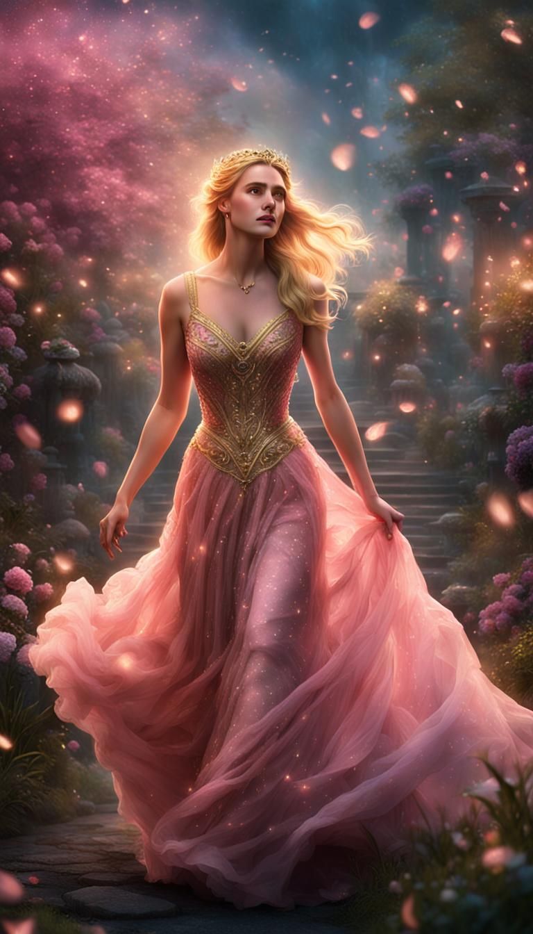 Demigoddess Running in a Fantasy Garden