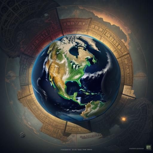 Fantastical Detailed Map of Earth Matte Painting