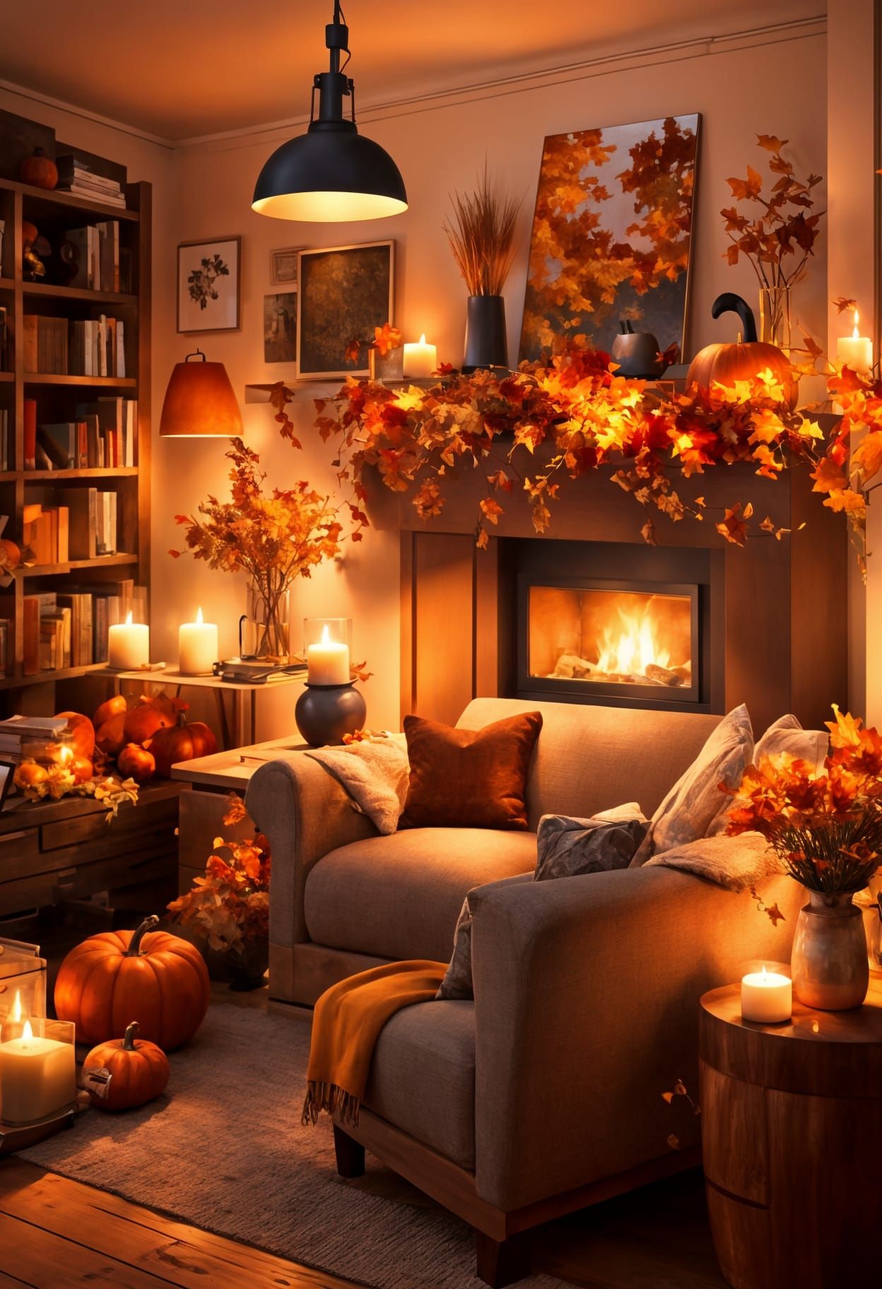 Cozy Autumn Living Room Scene