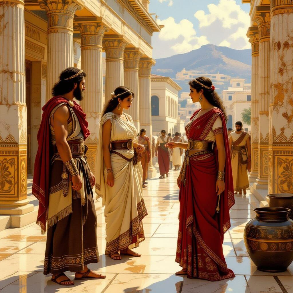 Mycenaean City Scene in Classical Style