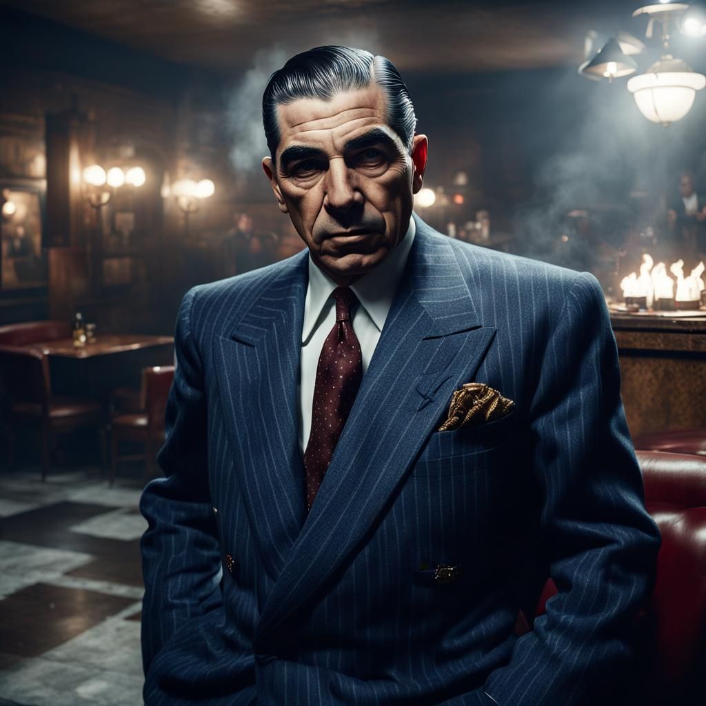 Lucky Luciano Portrait in Speakeasy, Unreal Engine