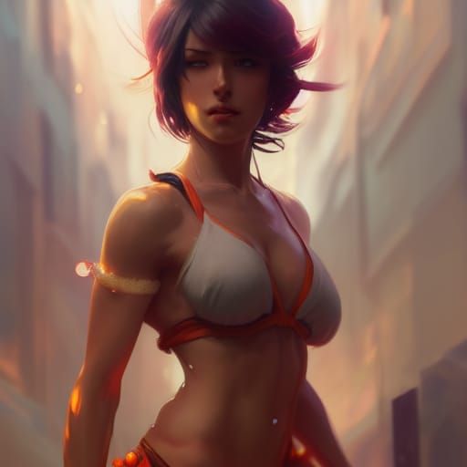 Muscular Harem Girl Concept Art