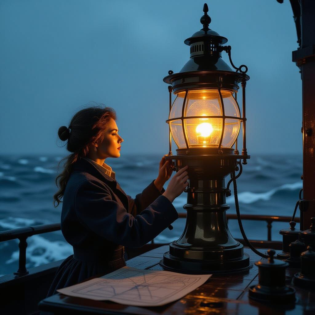Lighthouse Keeper's Lantern in Chiaroscuro Lighting
