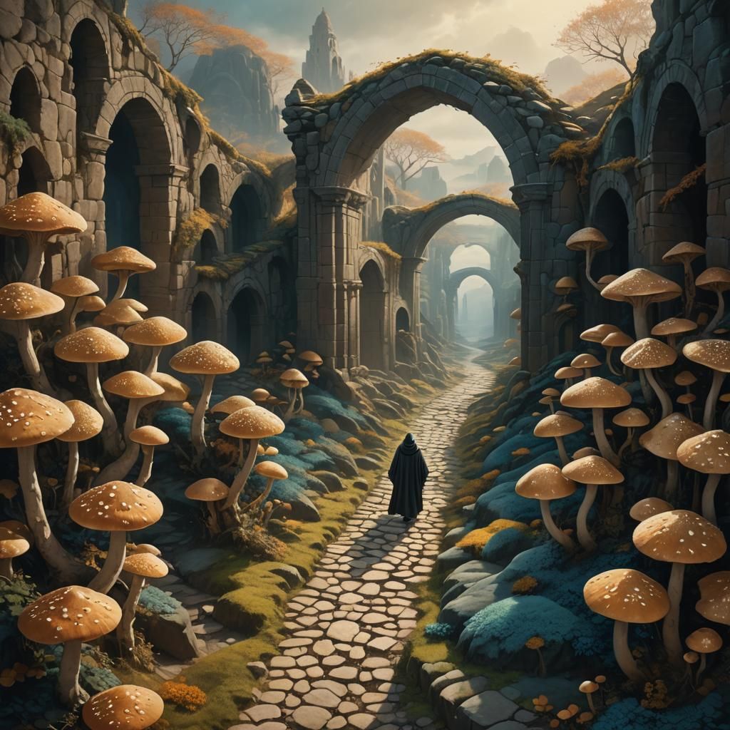 Magical Realism: Serpentine Path Through Mushroom Kingdom