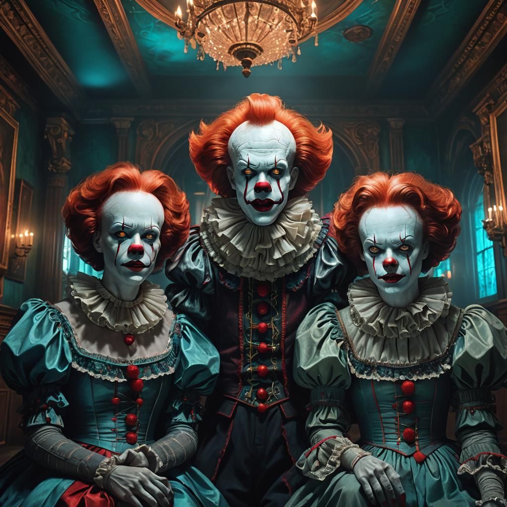 Eerie Family Portrait with Ornate Details